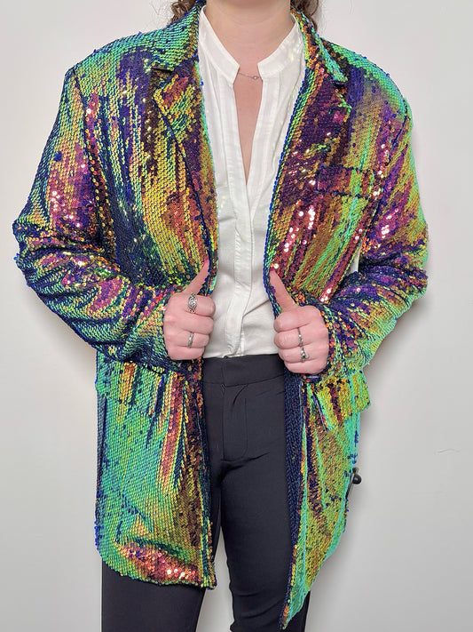 Women Size S KATE HEWKO Multi-Color Sequins NWT Lux Jacket