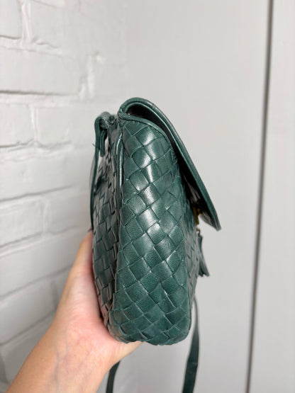 Leather Bottega Veneta Weave Vintage Green Small Purse