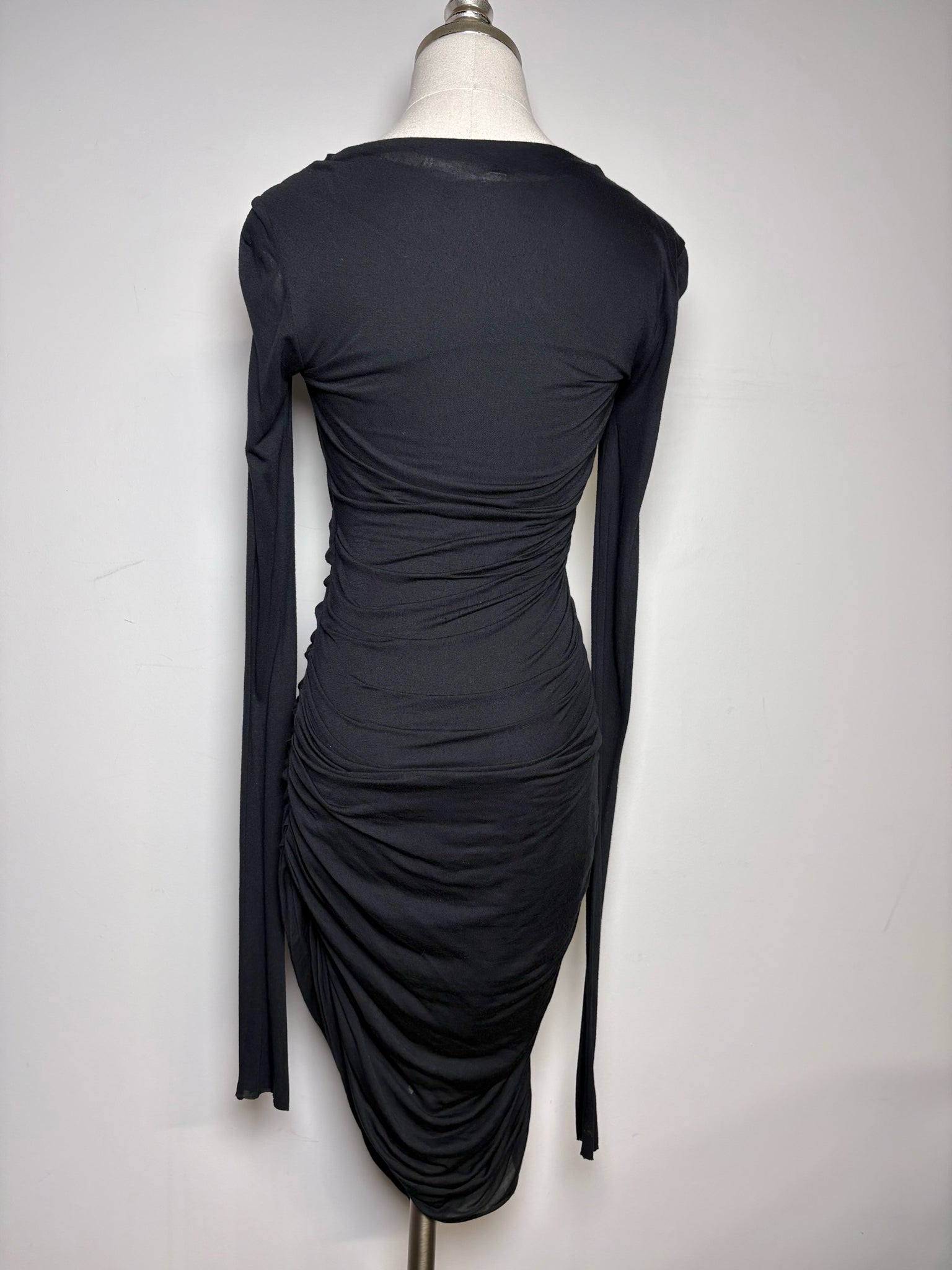 Women Size P Helmut Lang Black Pure Micro Modal LBD Pre-owned Dress