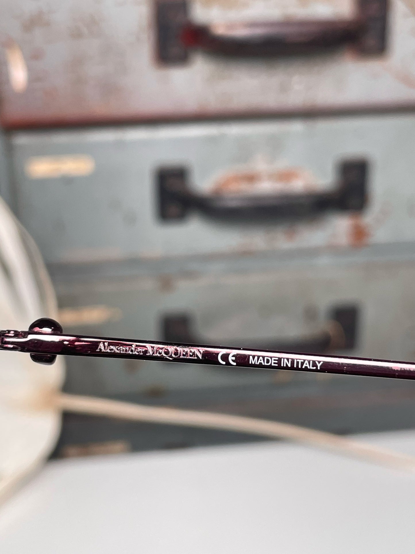 Metal Alexander McQueen Burgundy AM0273S Sunglasses