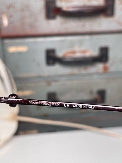 Metal Alexander McQueen Burgundy AM0273S Sunglasses