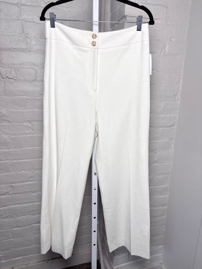 Women Size 8 Veronica Beard White Wide Leg Lined Pants