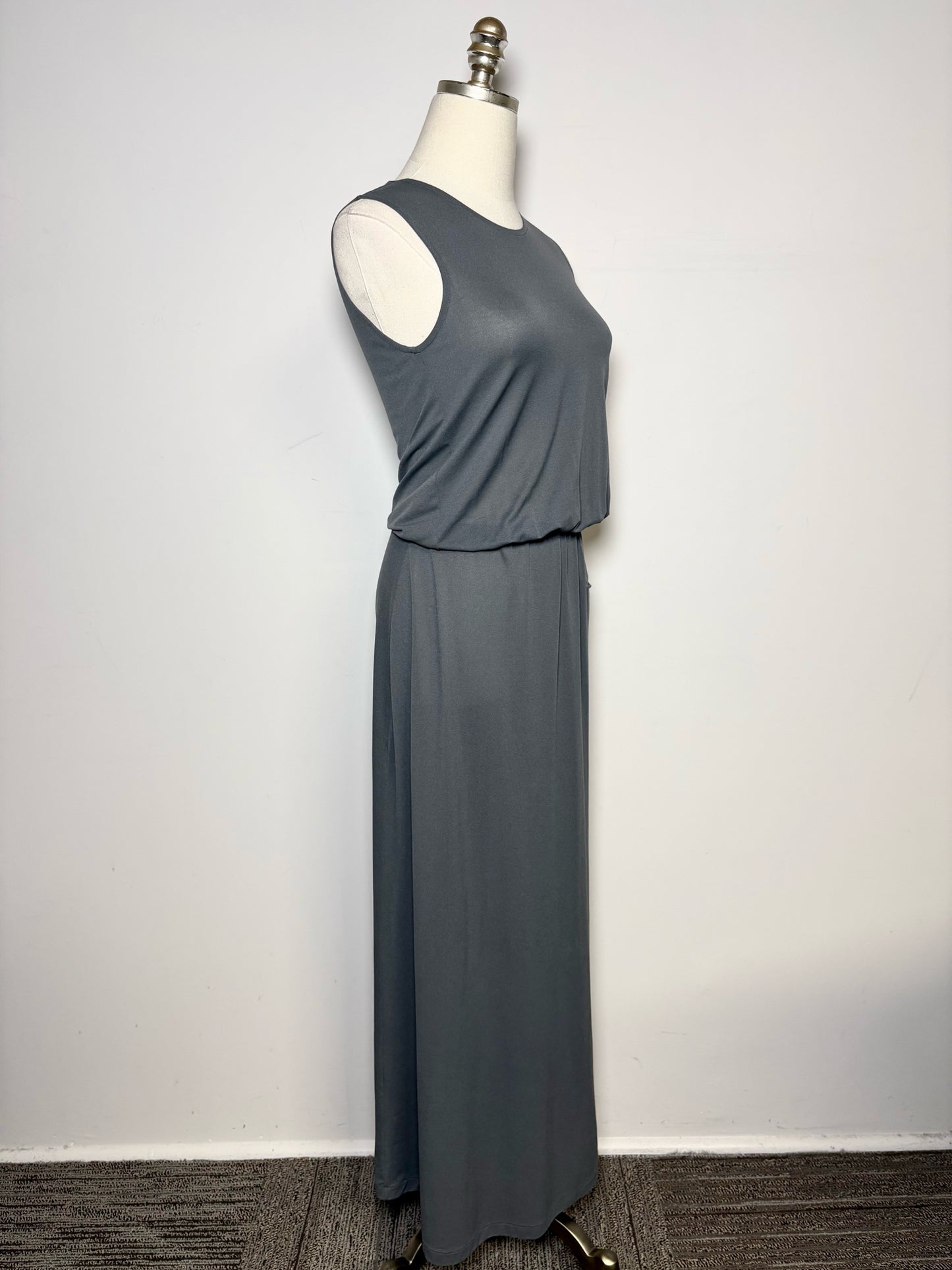 Women Size 3 Y's Yohji Yamamoto Charcoal/Gray Sleeveless Pre-owned Midi Dress