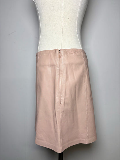 Women Size S Alexander Wang Dusty Pink Solid Leather Pre-owned Skirt