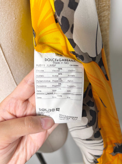 Women Size 38 (2 US) Dolce & Gabbana Metallic Gold Solid Blazer