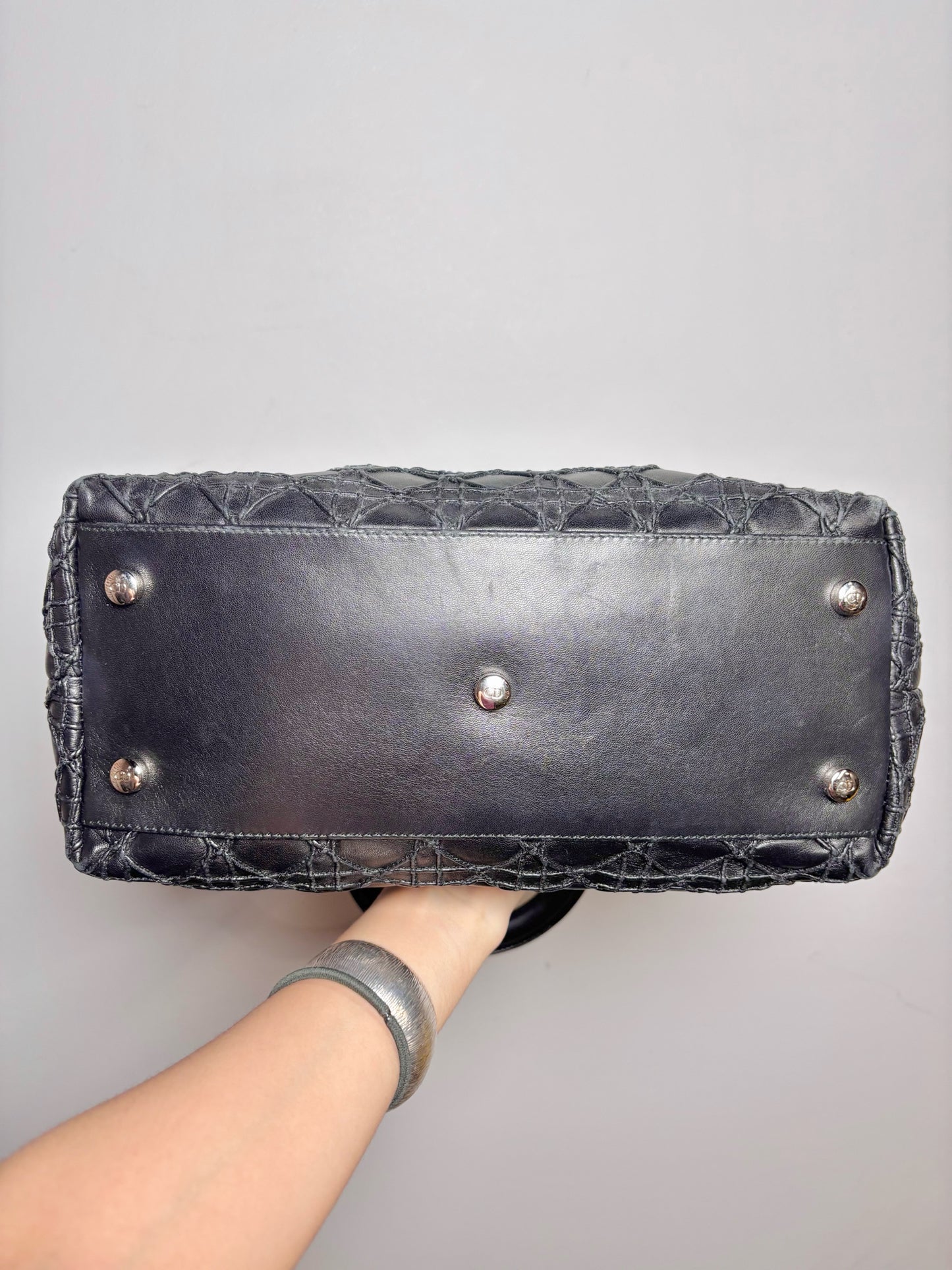 Christian Dior Cannage Stitch Granville Two Handles Satchel