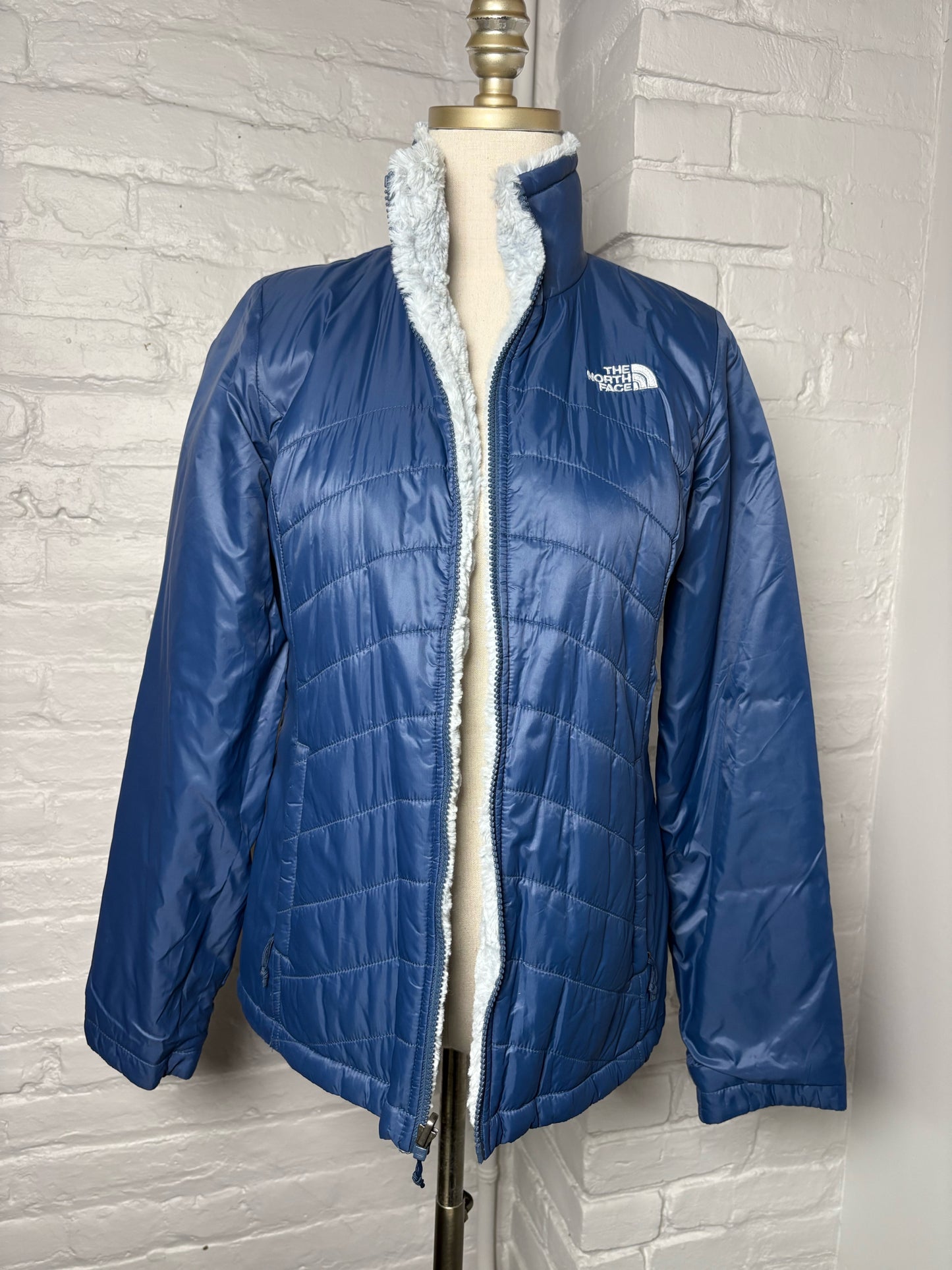 Women Size S The North Face Navy Solid Nylon, Polyester Jacket