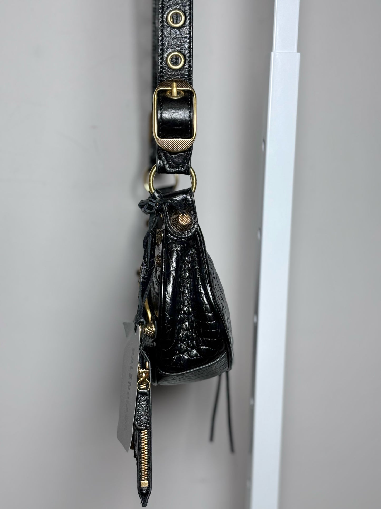 Balenciaga La Cagole XS Arena Lambskin Black Aged Hardware NWT Pre-owned Bag