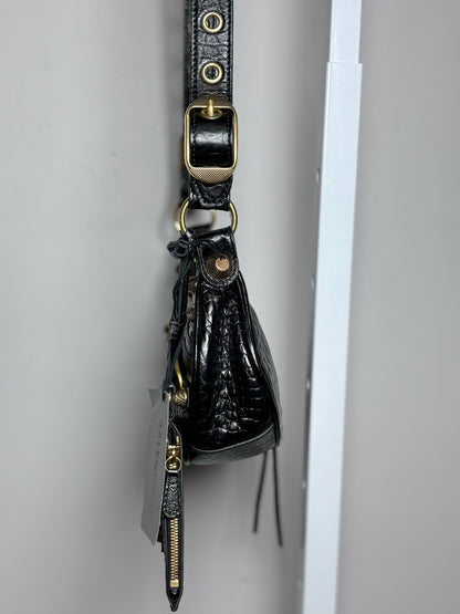 Balenciaga La Cagole XS Arena Lambskin Black Aged Hardware NWT Pre-owned Bag