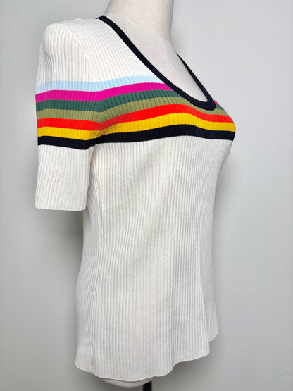 Women Size M Tory Burch Cream Stripe NWT Top