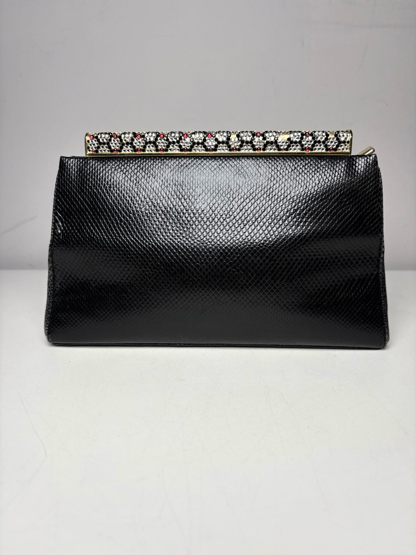Judith Leiber Evening Crystal Embellishments Vintage Leather Pre-owned Bag
