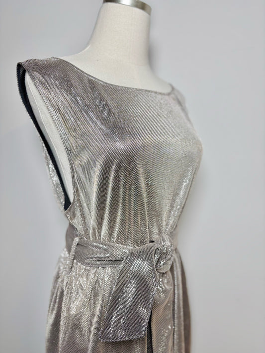 Women Size 42 Carolina Ritzler Silver Metallic NWT Jumpsuit