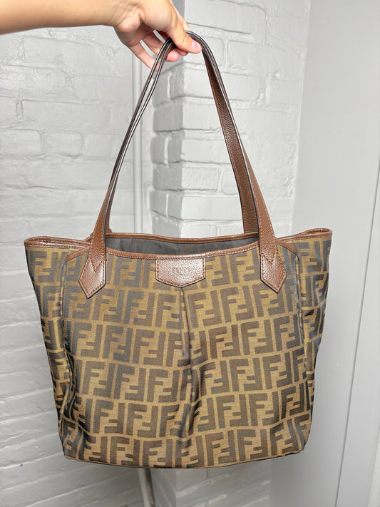Canvas Fendi Zucca Print Canvas Pre-owned Brown Medium Purse