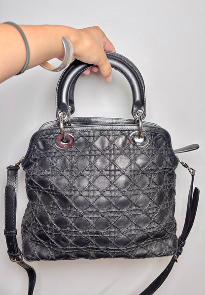 Christian Dior Cannage Stitch Granville Two Handles Satchel