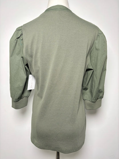 Women Size L Veronica Beard Army Green Solid Pima Cotton, Spandex NWT Shirt