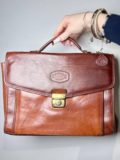 Men's Oroton  Leather Cognac Small Briefase