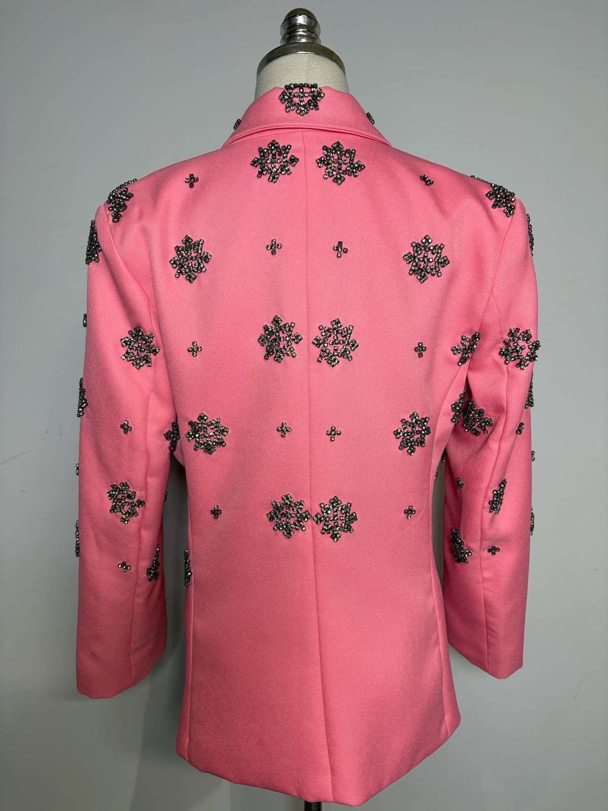 Women Size 4 L'Agence Pink Crystal Tuxedo Blazer