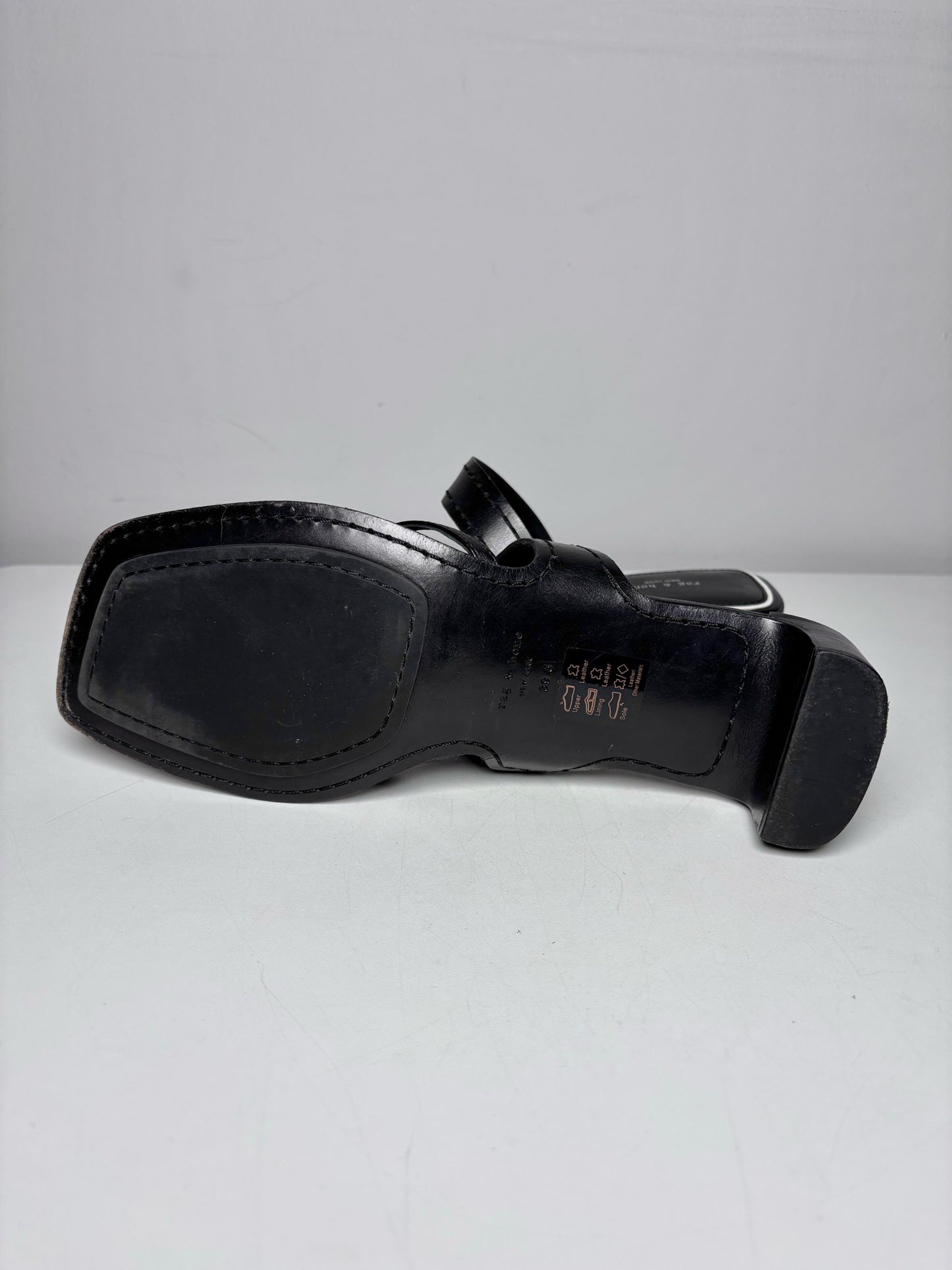 W Shoe Size 39.5 (8.5 US) Rag & Bone Black Leather Pre-owned Sandals