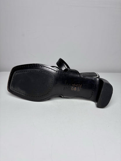 W Shoe Size 39.5 (8.5 US) Rag & Bone Black Leather Pre-owned Sandals