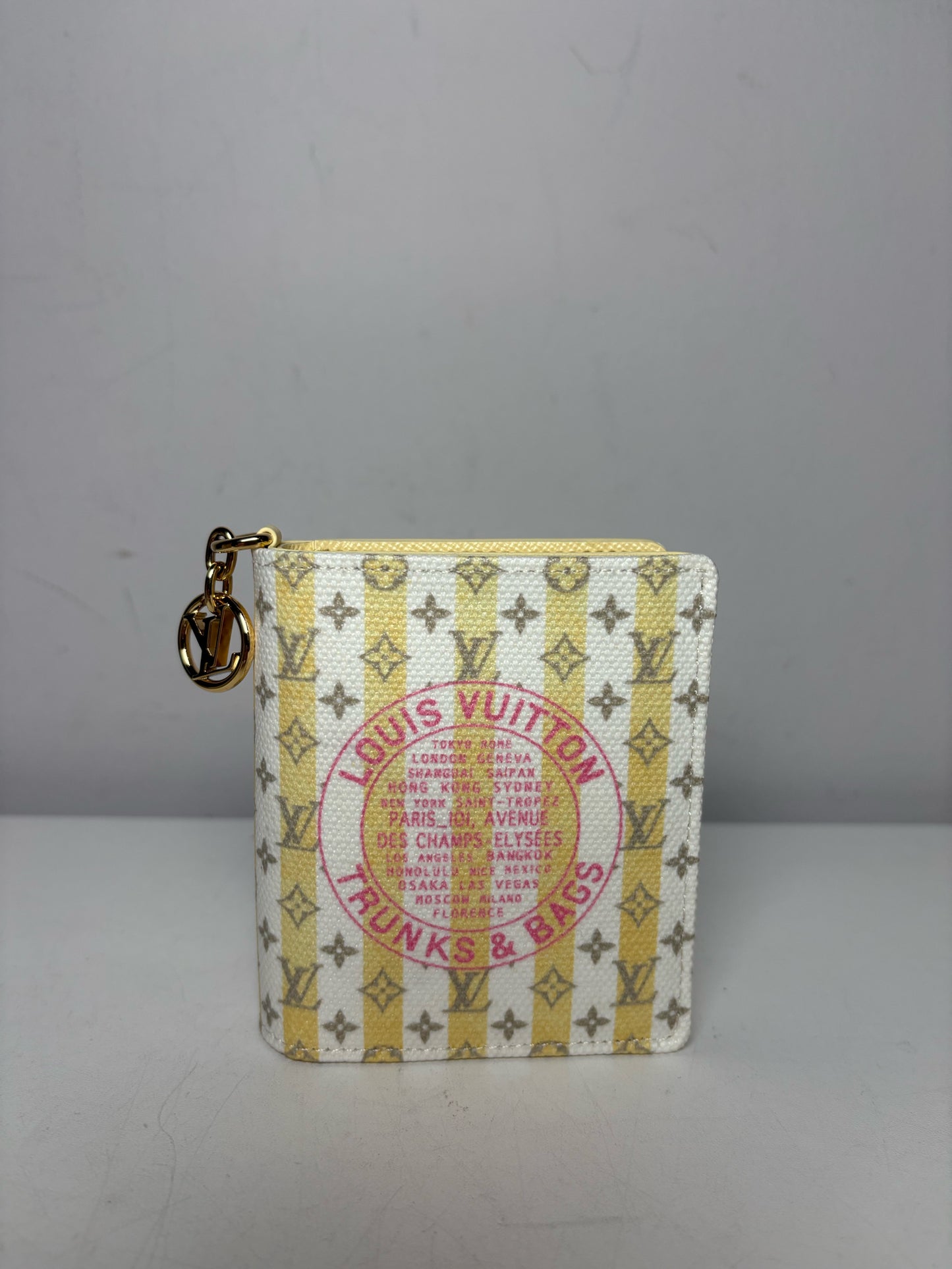 Authentic Louis Vuitton LV Charms Stamp Banane Resort Collection Pre-Owned Pocket Wallet