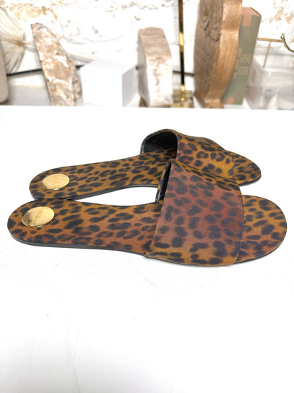 W Shoe Size 40 (10, US) Saint Laurent Brown, Black Animal Print Sandals