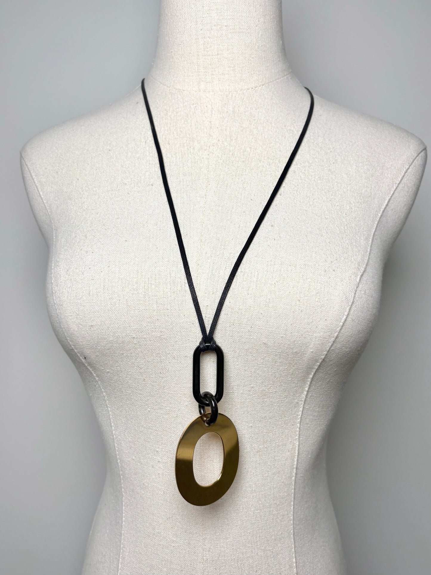 Hermes Permabrass, Horn Leather Cord Mayance Isthme O Necklace