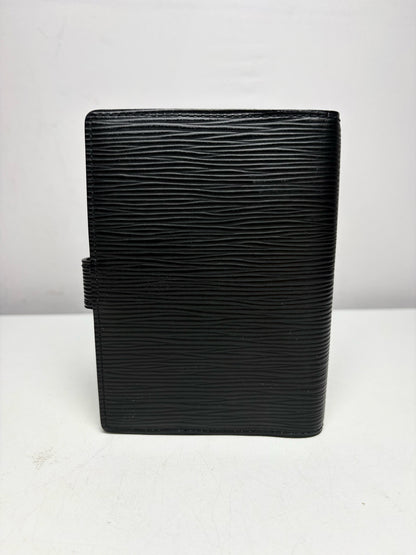 Louis Vuitton Black Epi Leather Small Pre-Owned 6-Ring Agenda Planner Wallet