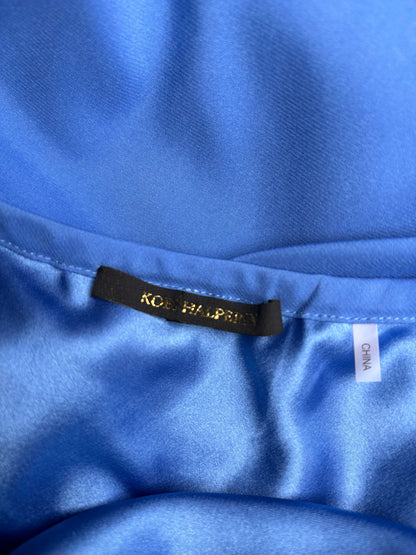 Women Size XXL Kobi Halperin Blue Solid Linen/Silk Blend Pre-owned Dress