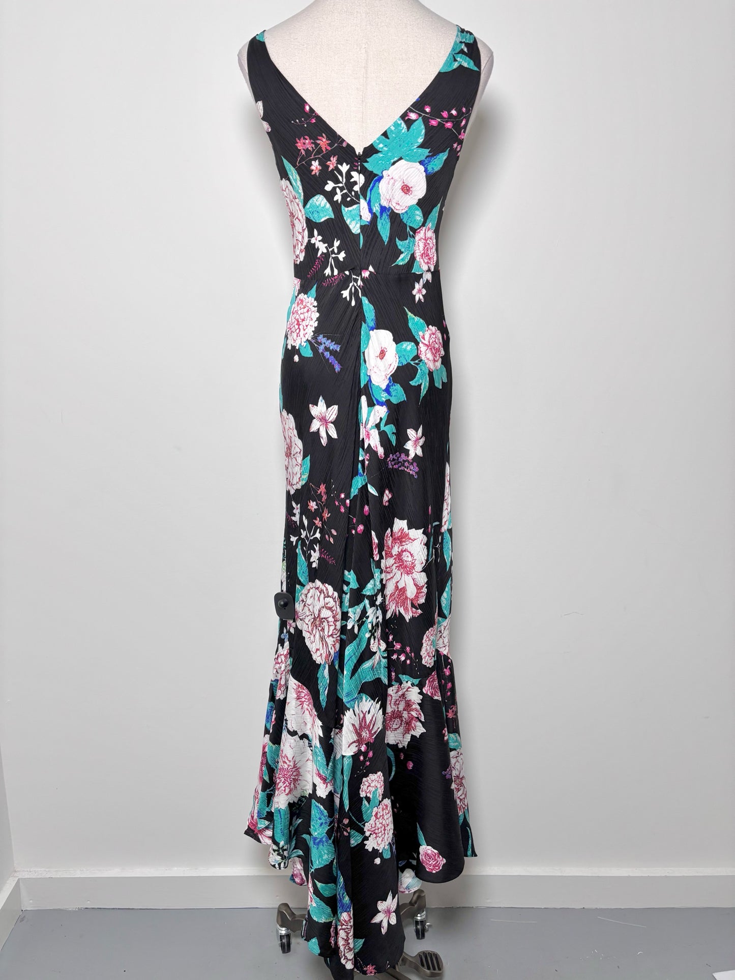 Women Size S Diane Von Furstenberg Black, pink, white, blue Floral Viscose Dress