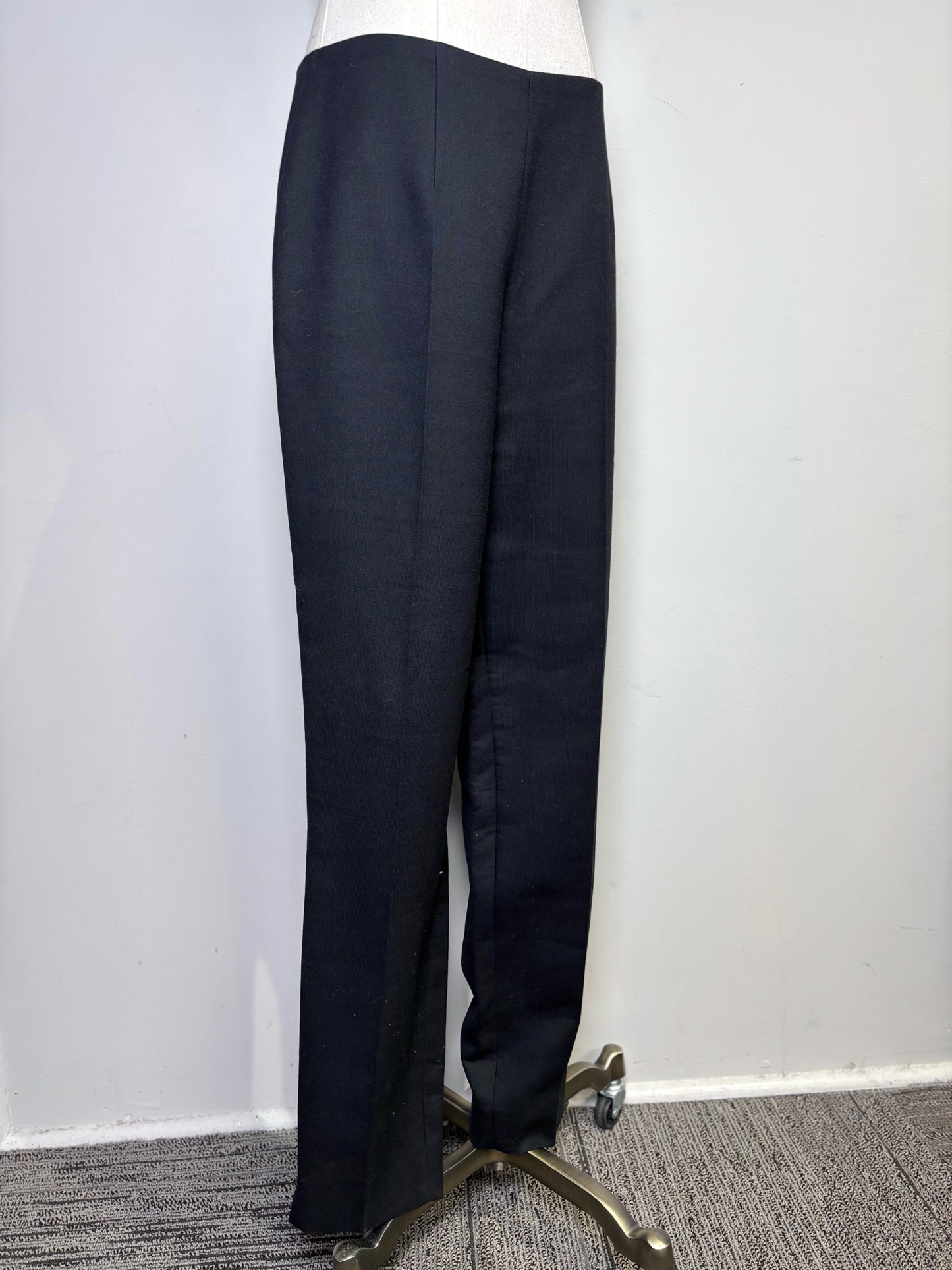 Women Size 8 Ralph Lauren Purple Label Black Solid Pre-owned Wool Suit