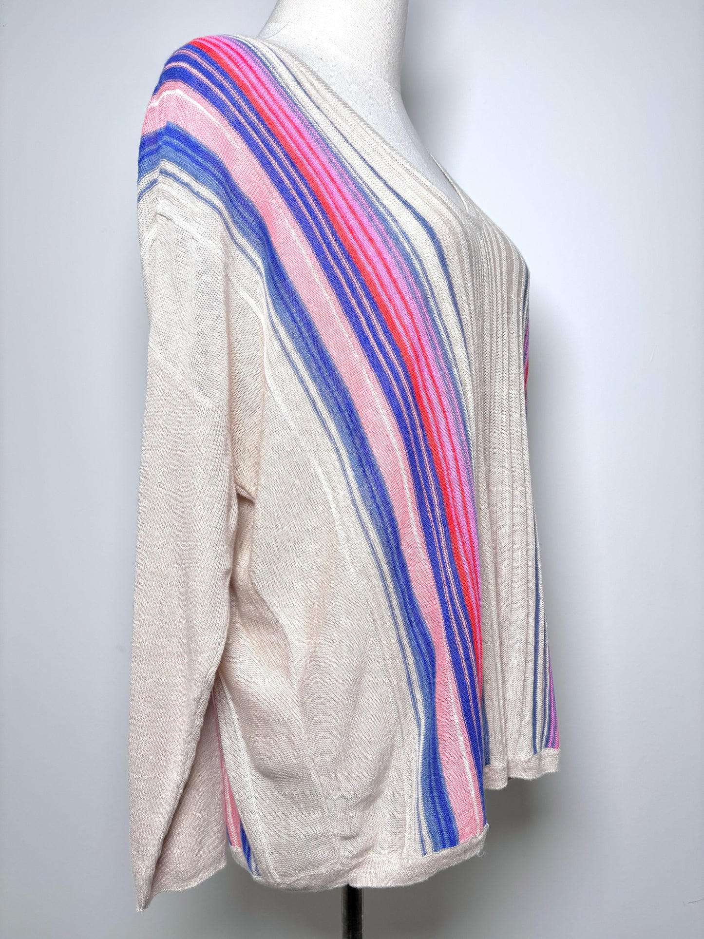 Women Size L Gerard Darel Beige, pink, blue Stripe NWT Top