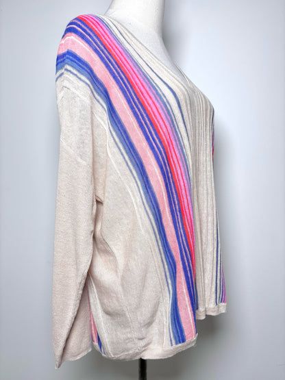 Women Size L Gerard Darel Beige, pink, blue Stripe NWT Top