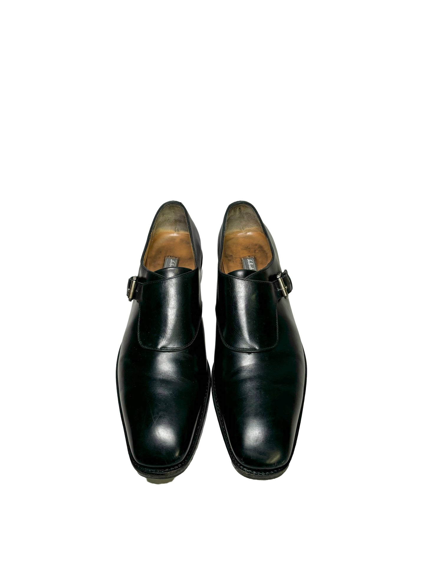 Salvatore Ferragamo Black Leather Solid Size 11 Cowhide Men's Shoes