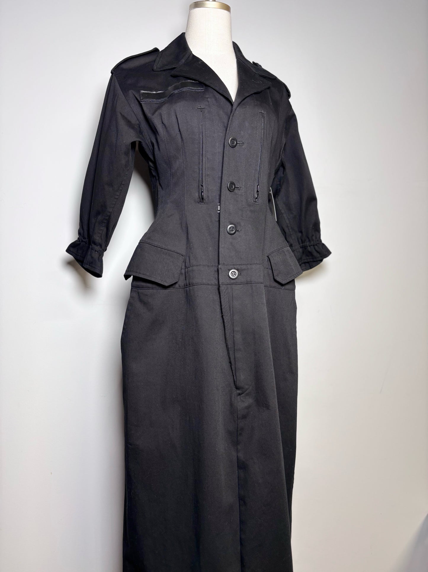 Women Size S (Estimate) Yohji Yamamoto Black Vintage Midi Dress Pre-owned