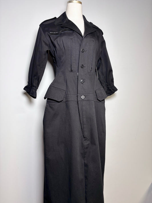 Women Size S (Estimate) Yohji Yamamoto Black Vintage Midi Dress Pre-owned