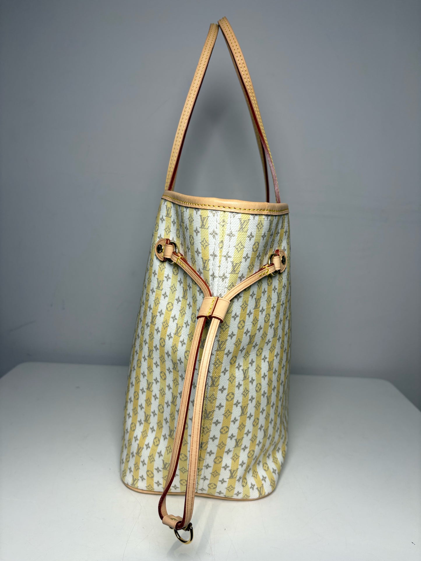 Authentic Louis Vuitton Neverfull MM Monogram Stamp Banane Authentic Pre-Owned Tote Bag with Pouch