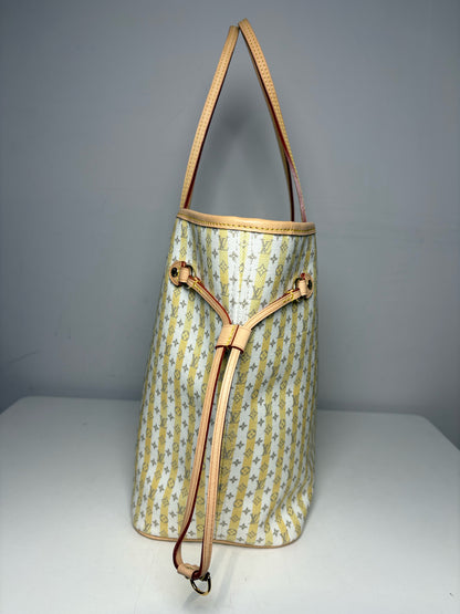 Authentic Louis Vuitton Neverfull MM Monogram Stamp Banane Authentic Pre-Owned Tote Bag with Pouch