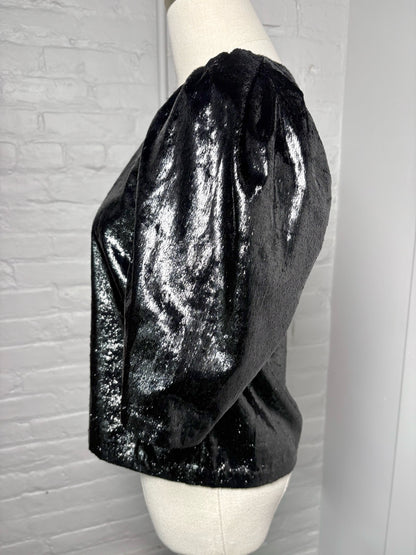 Women Size 42 Jucca Black Metallic Polyester Blouse