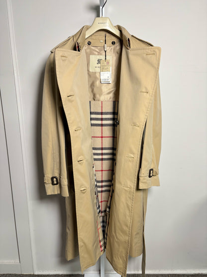 Burberry Khaki Cotton Solid Men's  Size 52L Trench Coat