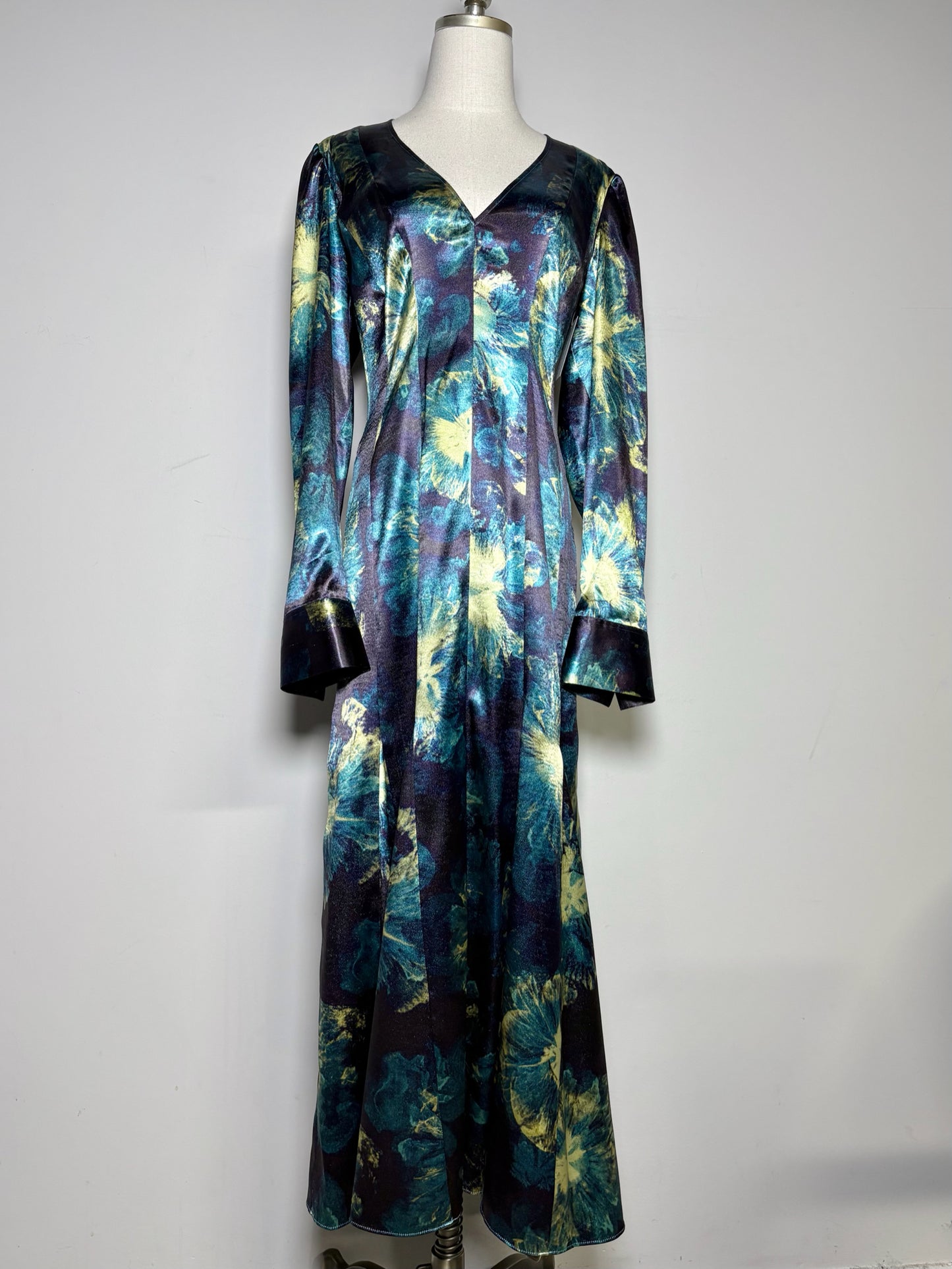 Women Size M Ulla Johnson Azrou Blue, Green Print Pre-owned, NWT Midi Dress
