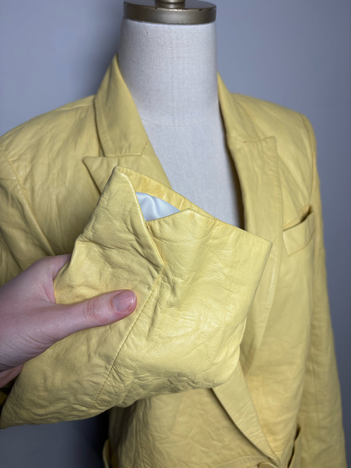 Women's Size 36 Zadig & Voltaire Visko Crinkled Shea Lambskin Leather NWT Pre-Owned Blazer