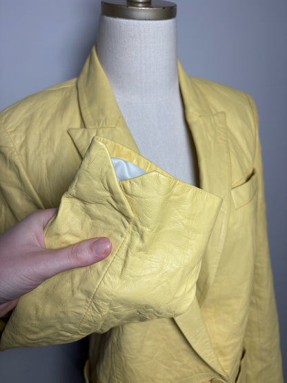 Women's Size 36 Zadig & Voltaire Visko Crinkled Shea Lambskin Leather NWT Pre-Owned Blazer