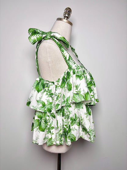 Women Size S Tuckernuck Green Leaves Pre-owned Top