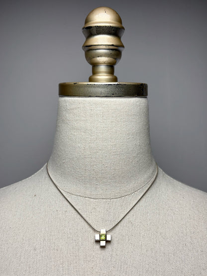 Robert L Morris RLM Studio Byzantine Cross 18K 925 Peridot Pre-owned Necklace