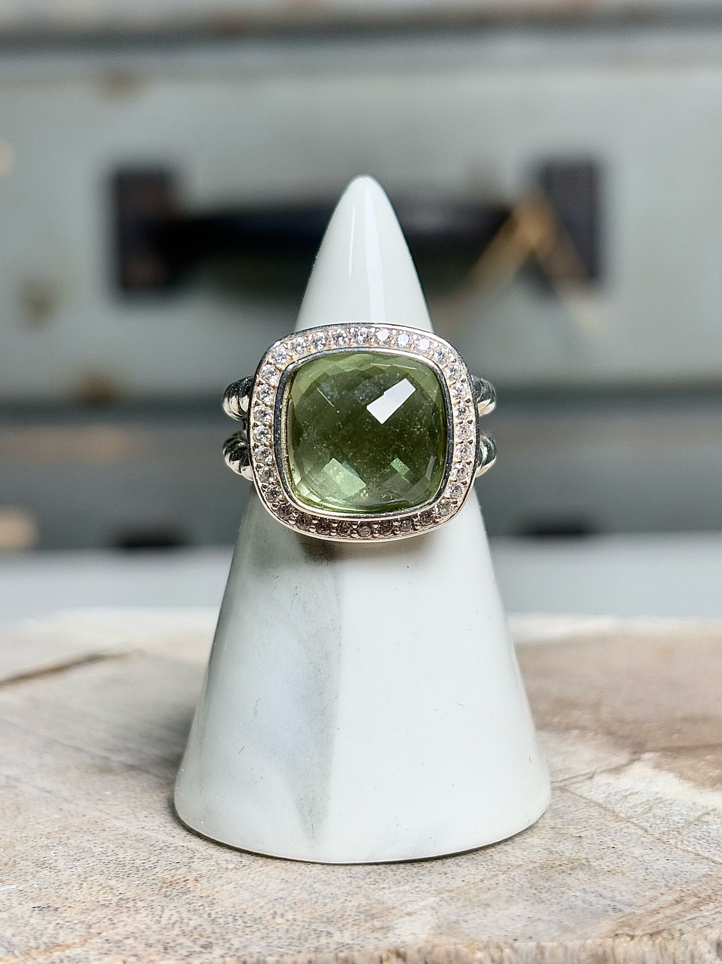 David Yurman Prasiolite, Diamonds Green 6 Ring
