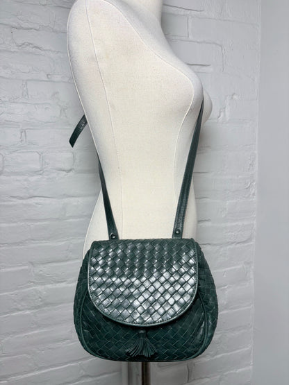 Leather Bottega Veneta Weave Vintage Green Small Purse