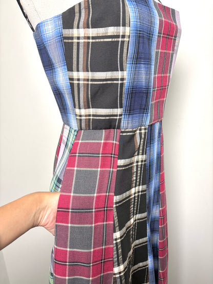 Women Size 4 Autumn Adeigbo Red, blue, pink, black, brown Plaid Cotton Dress