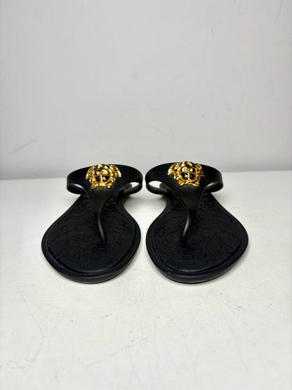 W Shoe Size 37 (6.5) Versace Black TPU Pre-owned Sandals