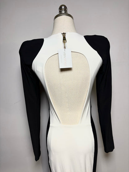 Women's Size 2 Zhivago Contradiction Black & White Colorblock NWT Pre-Owned Maxi Dress