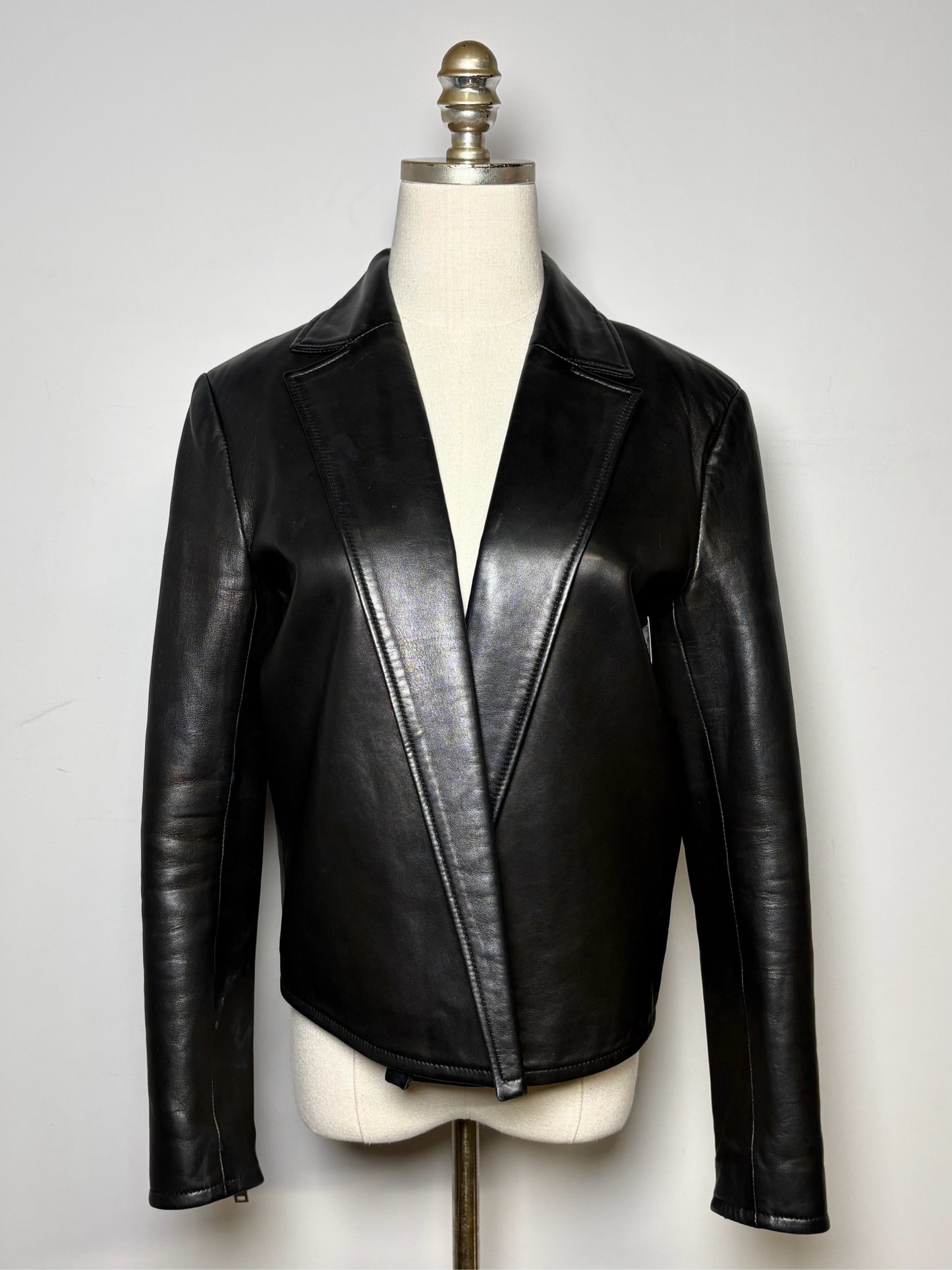 Women Size 38 (2 - 4 US) IRO Black Solid 100% Leather Pre-owned Jacket